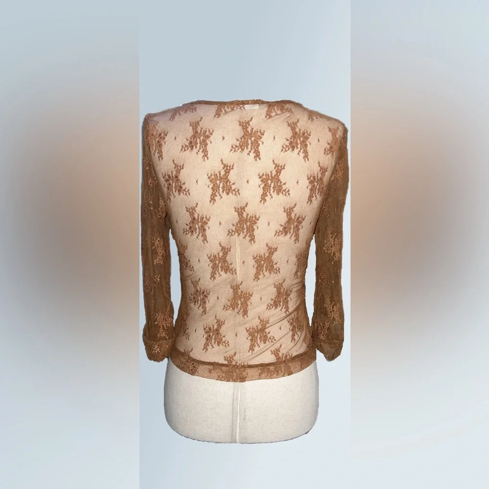 Free People- NWT -Lost in Lace Cardi- Bright Cider -Small - Picture 8 of 14